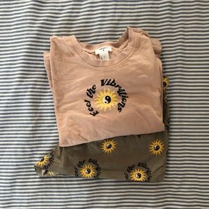 3/$15 🍁 Boho pajama set NWOT cropped top and shorts